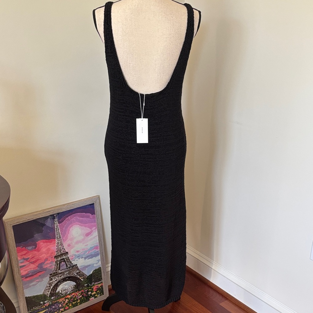 Vince NWT Black Knit Sleeveless Low Back Dress Size Medium - Picture 3 of 5